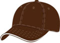 FRONT VIEW OF BASEBALL CAP BROWN/WHITE